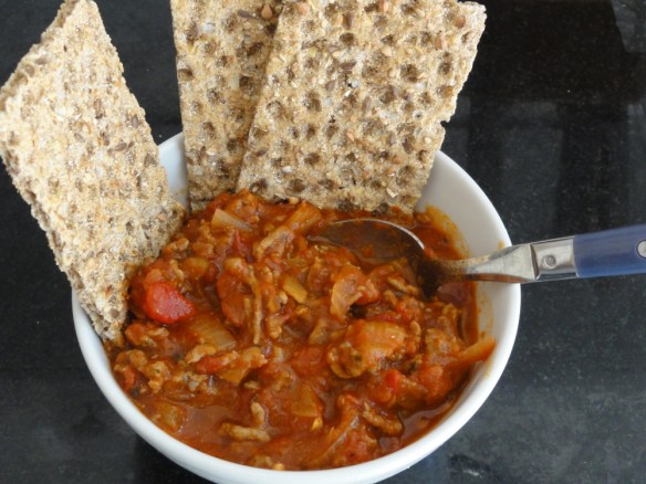 Bolognese sauce and Ryvita