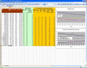 Weight loss progress spreadsheet